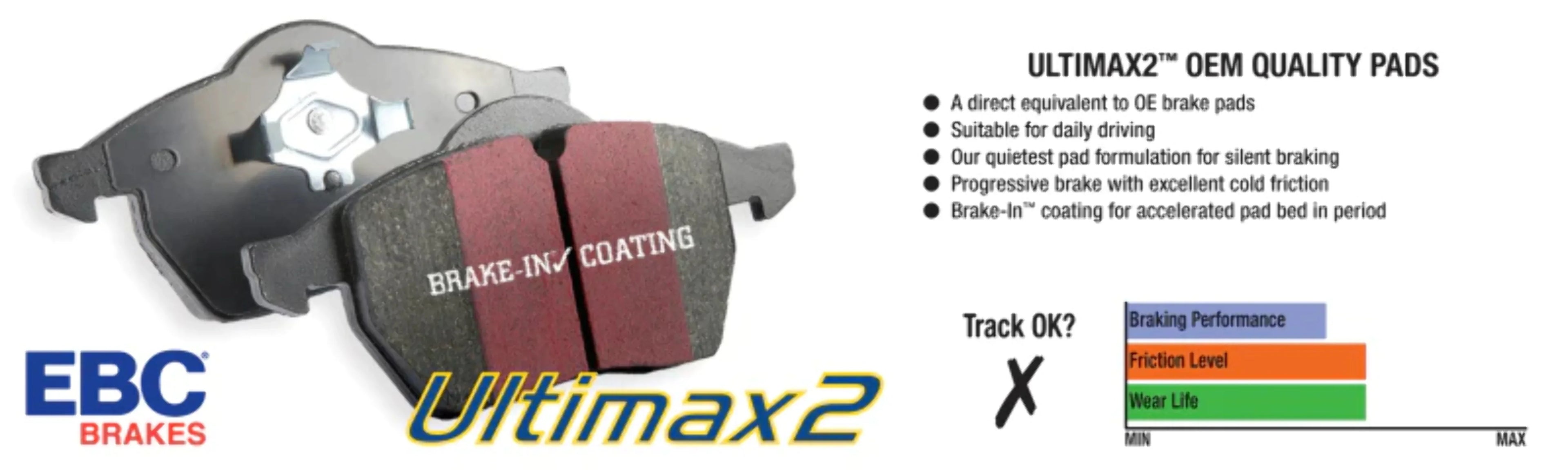 13-15 Acura  1.5 Hybrid Ultimax2 Front Brake Pads Fits select: 2012-2021  , 2012-2016  -V