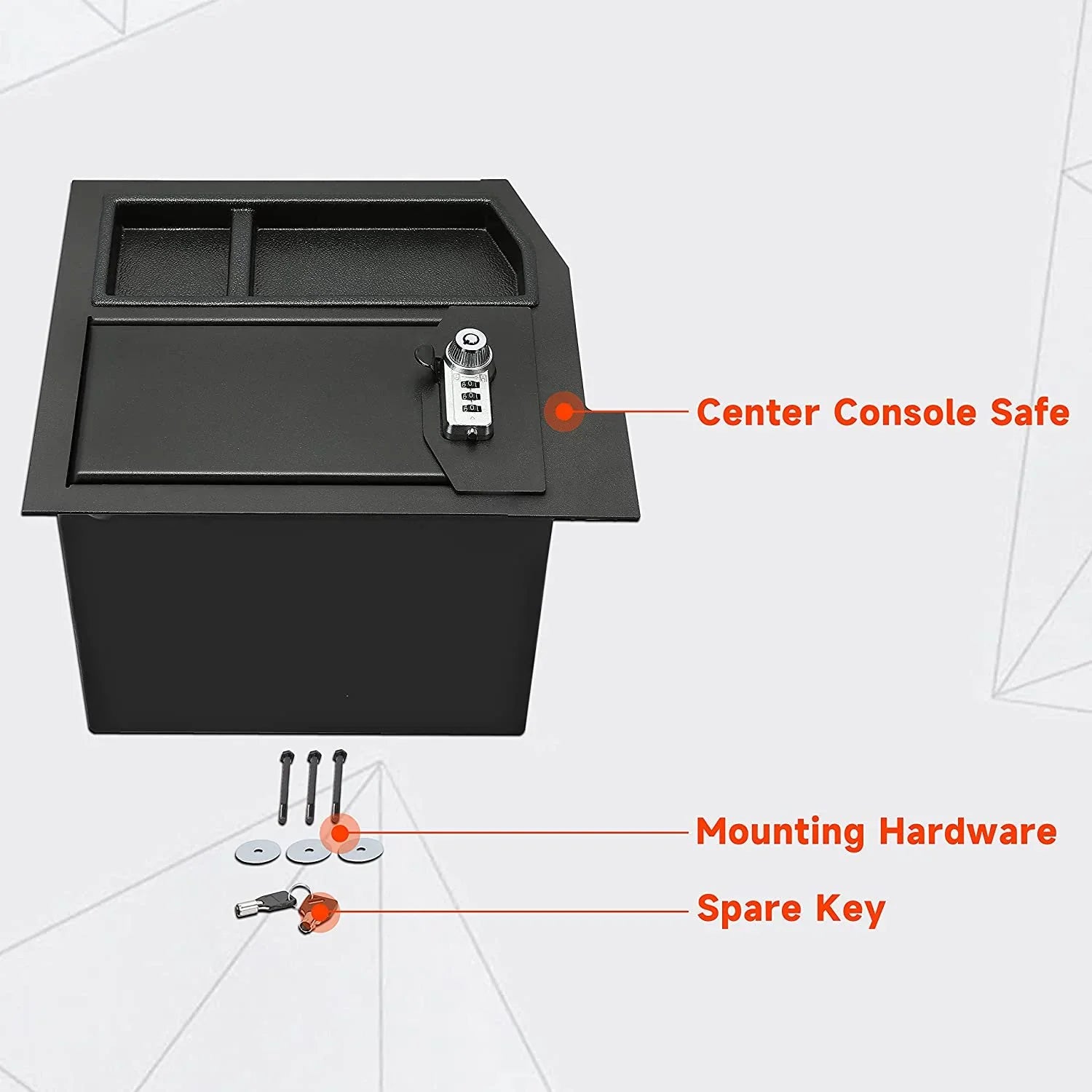 Center Console Gun Safe Storage Box Vault Compatible with 2007 - 2013 Toyota Tundra, 2008 - 2021 Toyota Sequoia