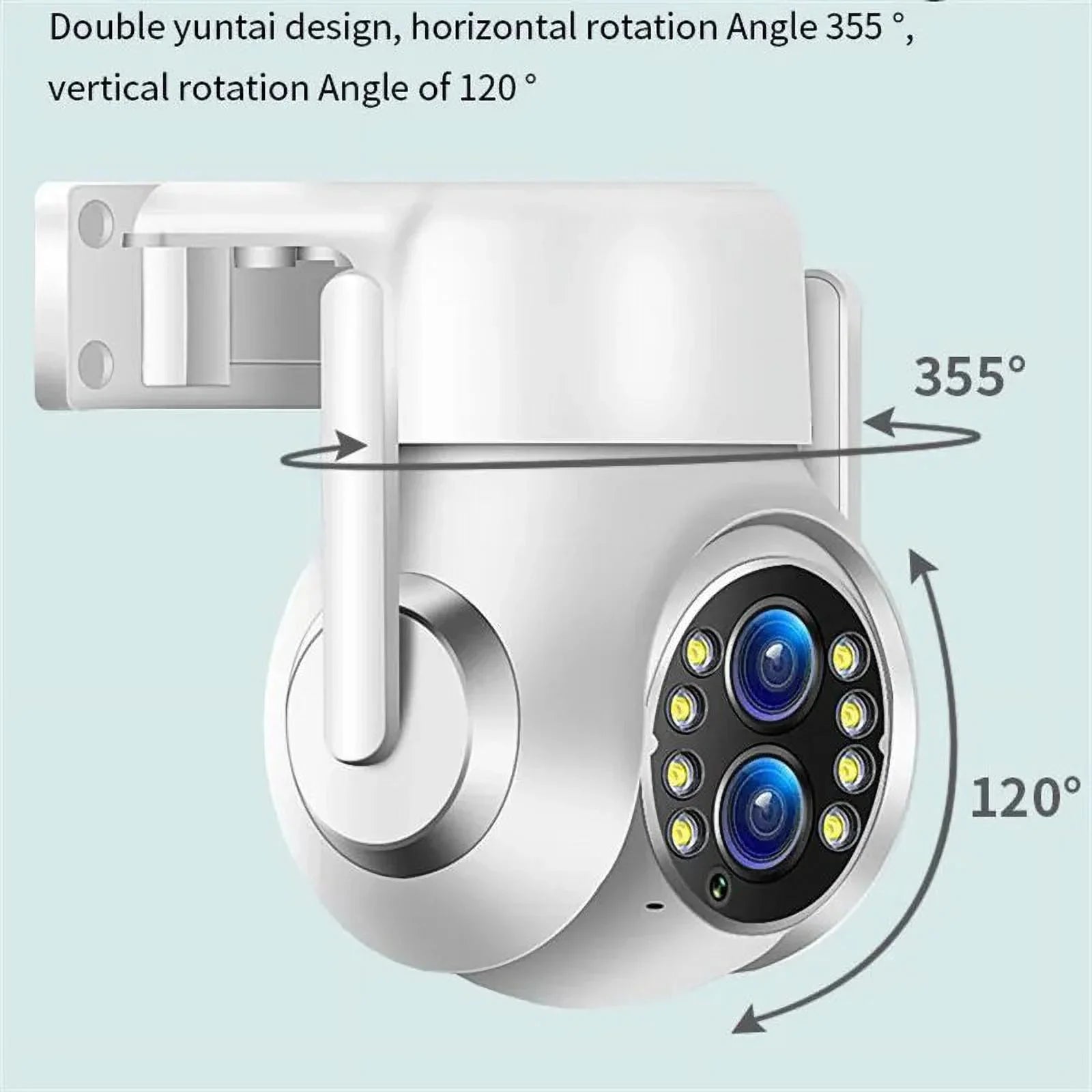 15x Zoom Outdoor Wireless Camera WiFi Surveillance Cameras 1080P Dual Lens Color Night Vision Audio Intercom  Security