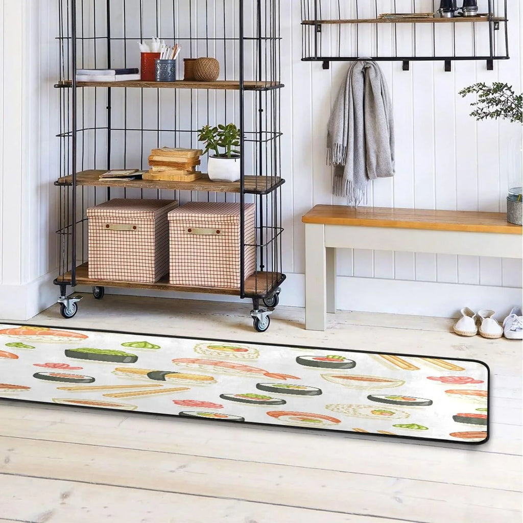 Japanese Sushi Runner Rug - 24"x72" Ultra Soft Non-Slip Floor Mat Washable Area Rugs for Kitchen Bathroom Entry Home Decor Gifts