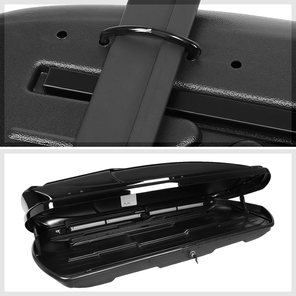 80"x30"x13" Glossy Cargo Top Carrier Luggage Rooftop Mount Storage Box w/Lock
