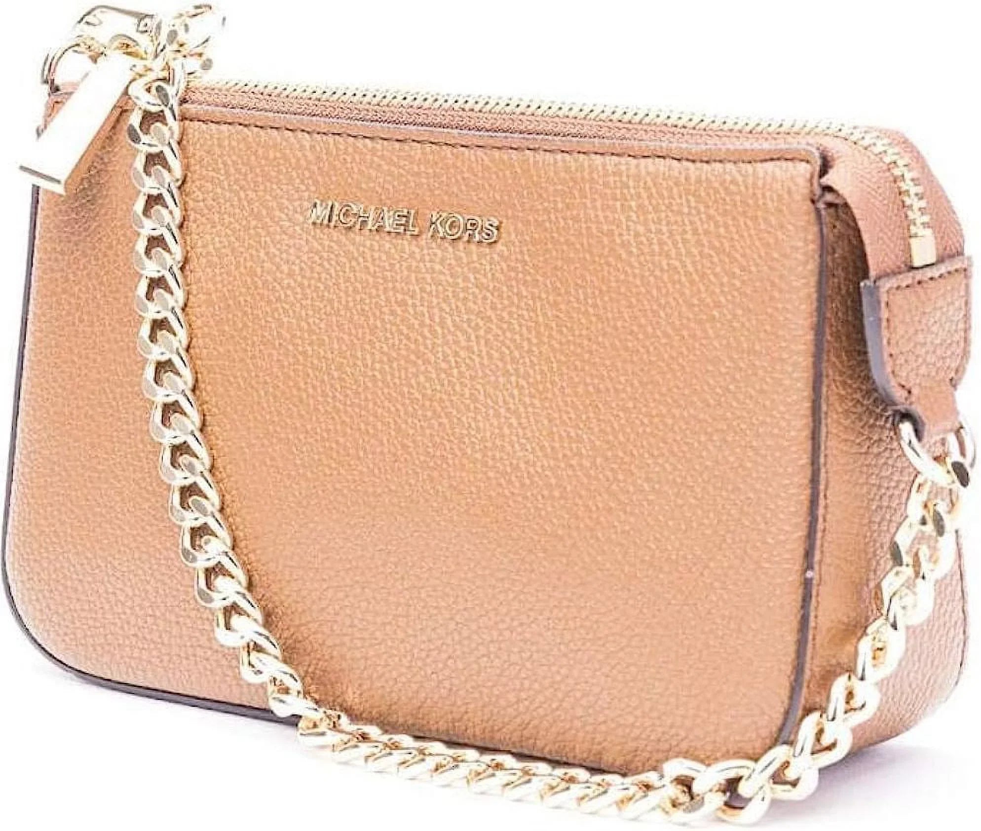 Michael Kors Womens Leather Pouch Shoulder Handbag Small 32F7GFDW6L-230 (Luggage)