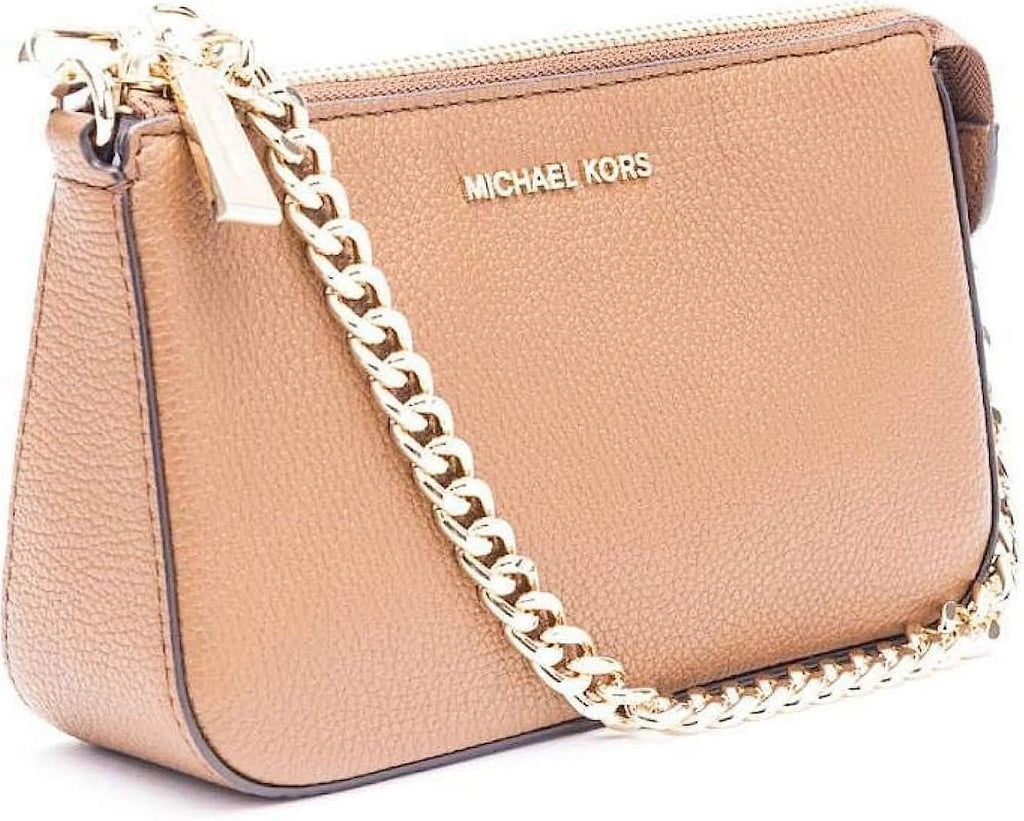 Michael Kors Womens Leather Pouch Shoulder Handbag Small 32F7GFDW6L-230 (Luggage)