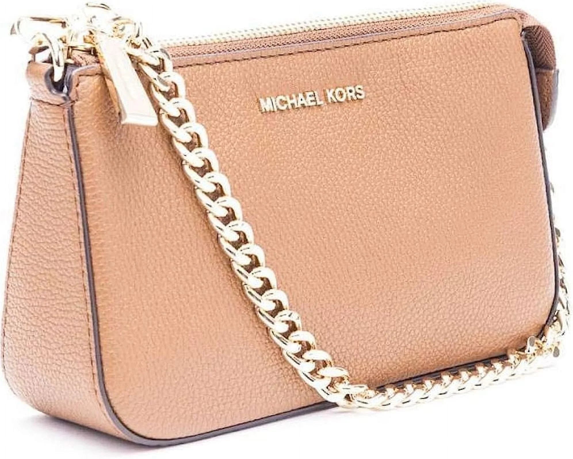 Michael Kors Womens Leather Pouch Shoulder Handbag Small 32F7GFDW6L-230 (Luggage)
