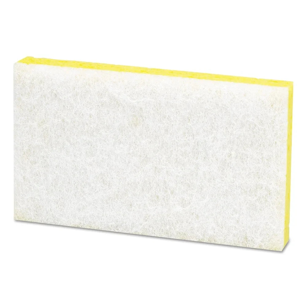 Scotch-Brite  63 0.7 in. Thick 3.6 in. x 6.1 in. #63 Light-Duty Scrubbing Sponge - Yellow/White (20/Carton)