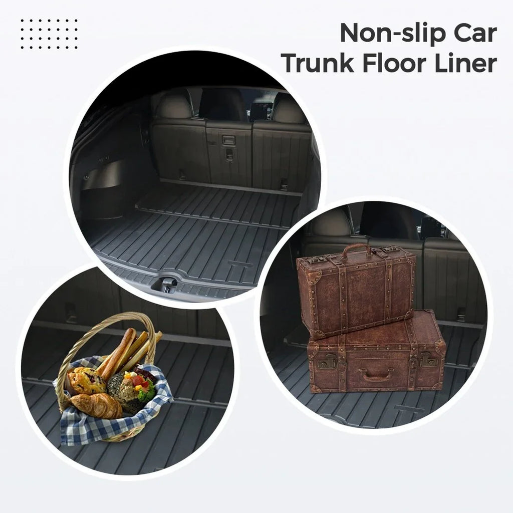 All Weather Car Trunk Mats, 3 Rear Seat Back Mats and Trunk Floor Mat, Compatible with 2020 2021 2022 Tesla Model Y, Waterproof Non-slip Car Trunk Floor Liner