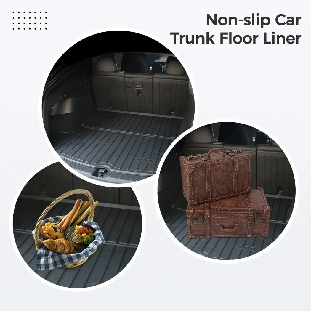 All Weather Car Trunk Mats, 3 Rear Seat Back Mats and Trunk Floor Mat, Compatible with 2020 2021 2022 Tesla Model Y, Waterproof Non-slip Car Trunk Floor Liner