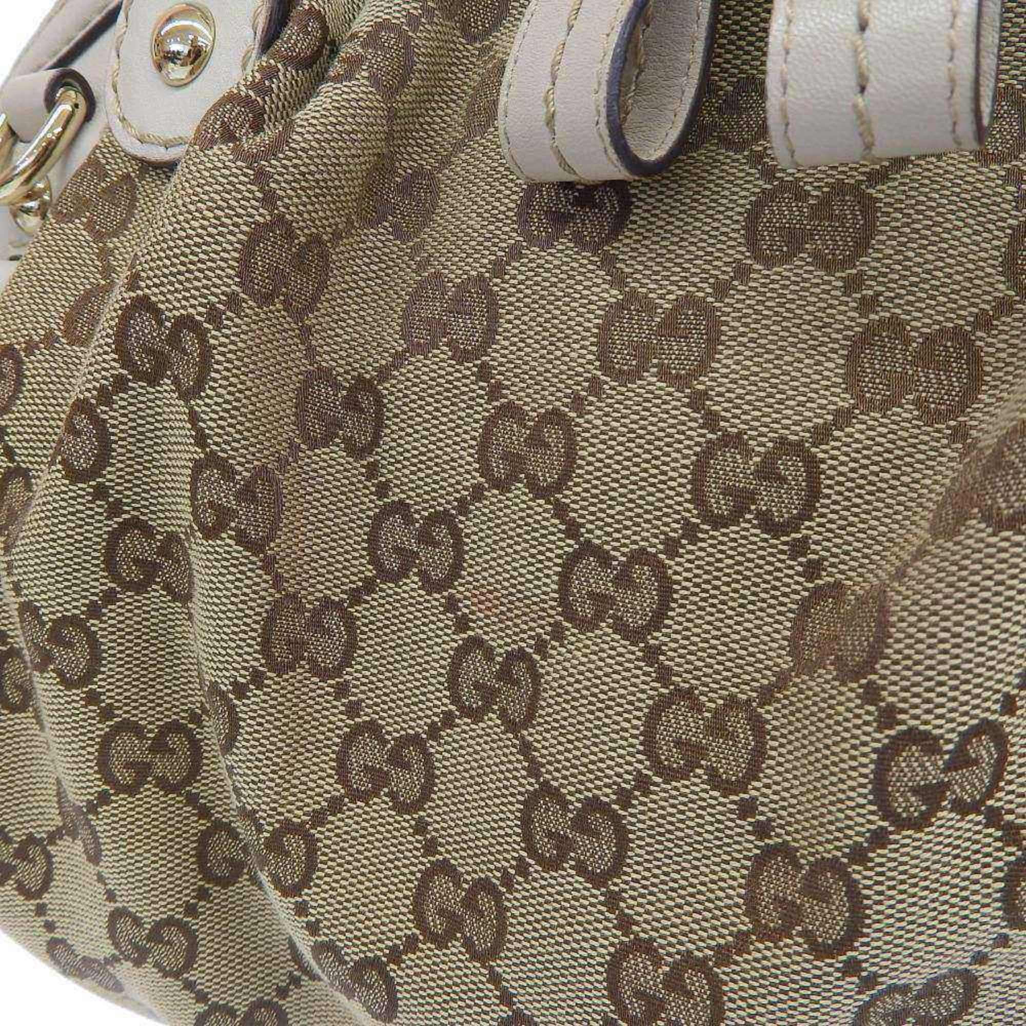 Pre-Owned Gucci  handbag tote bag  canvas leather beige 223974 506631 (Good)