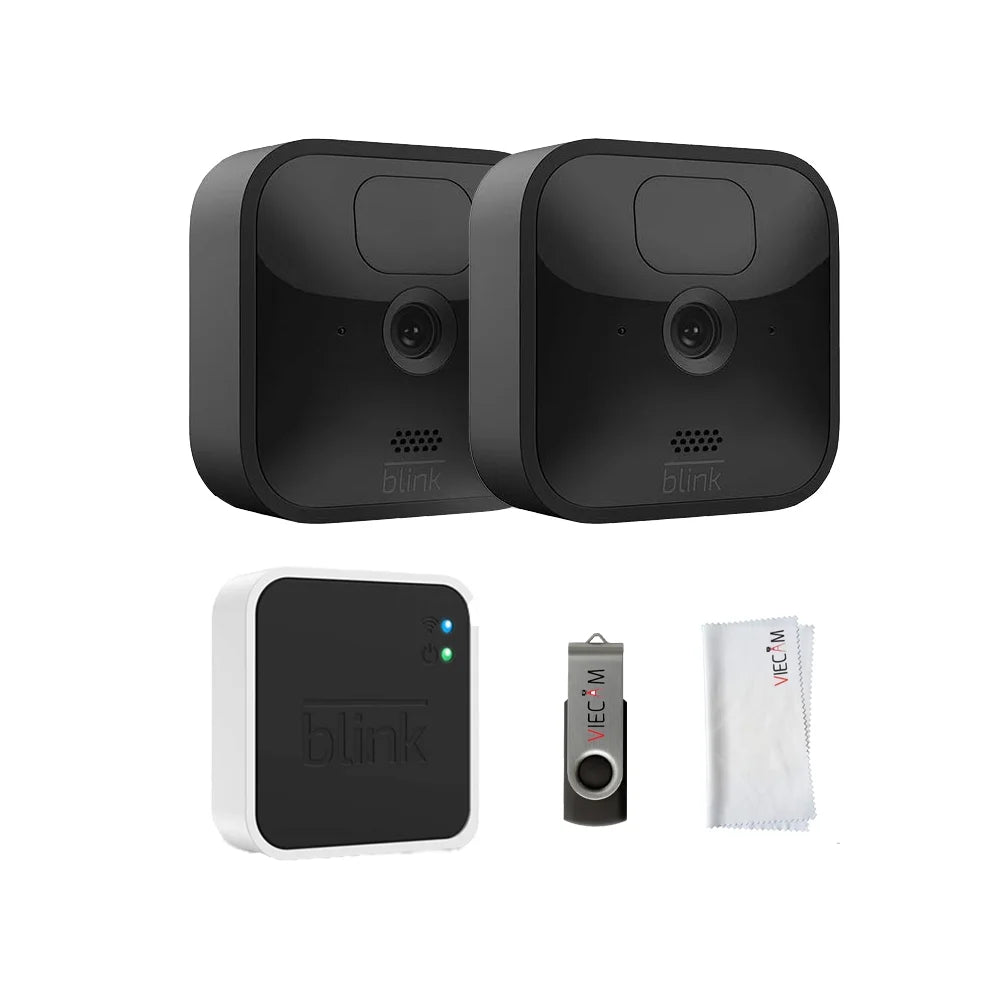 Blink_Outdoor Security 2 Camera Kit with Local Storage Bundle | Includes Blink_2_Camera System, 32GB   Drive and Cleaning Cloth