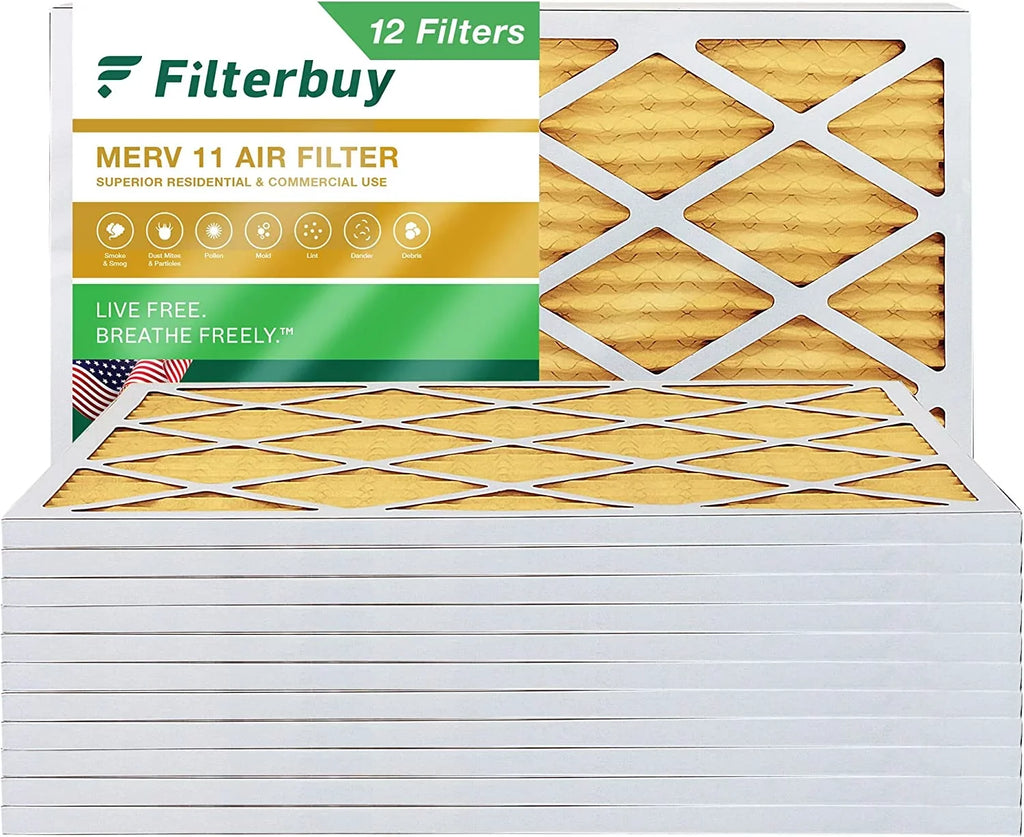 Filterbuy 12x20x1  11 Pleated   Furnace Air Filters (12-Pack)