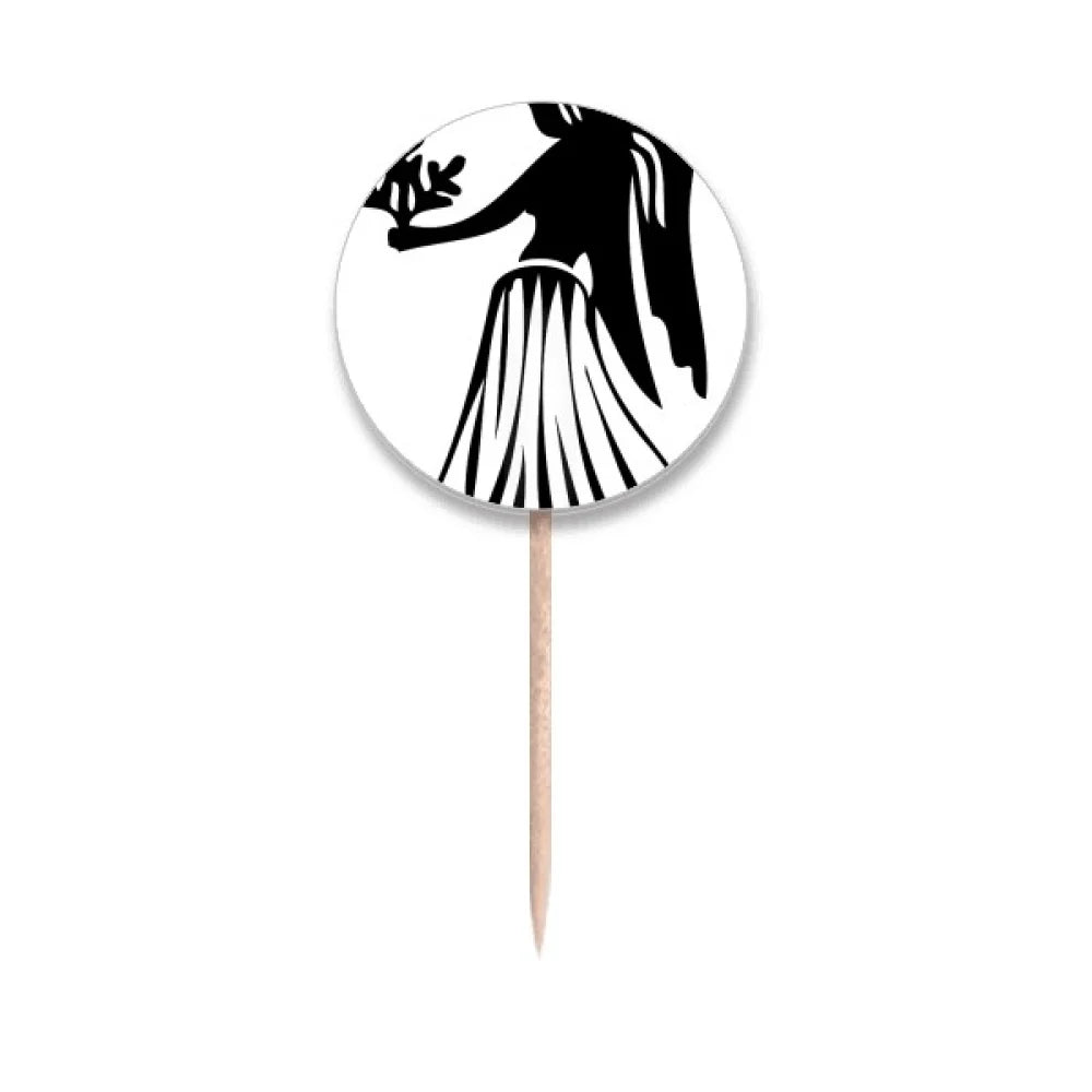 Constellation Virgo Zodiac Sign Toothpick Flags Round Labels Party Decoration