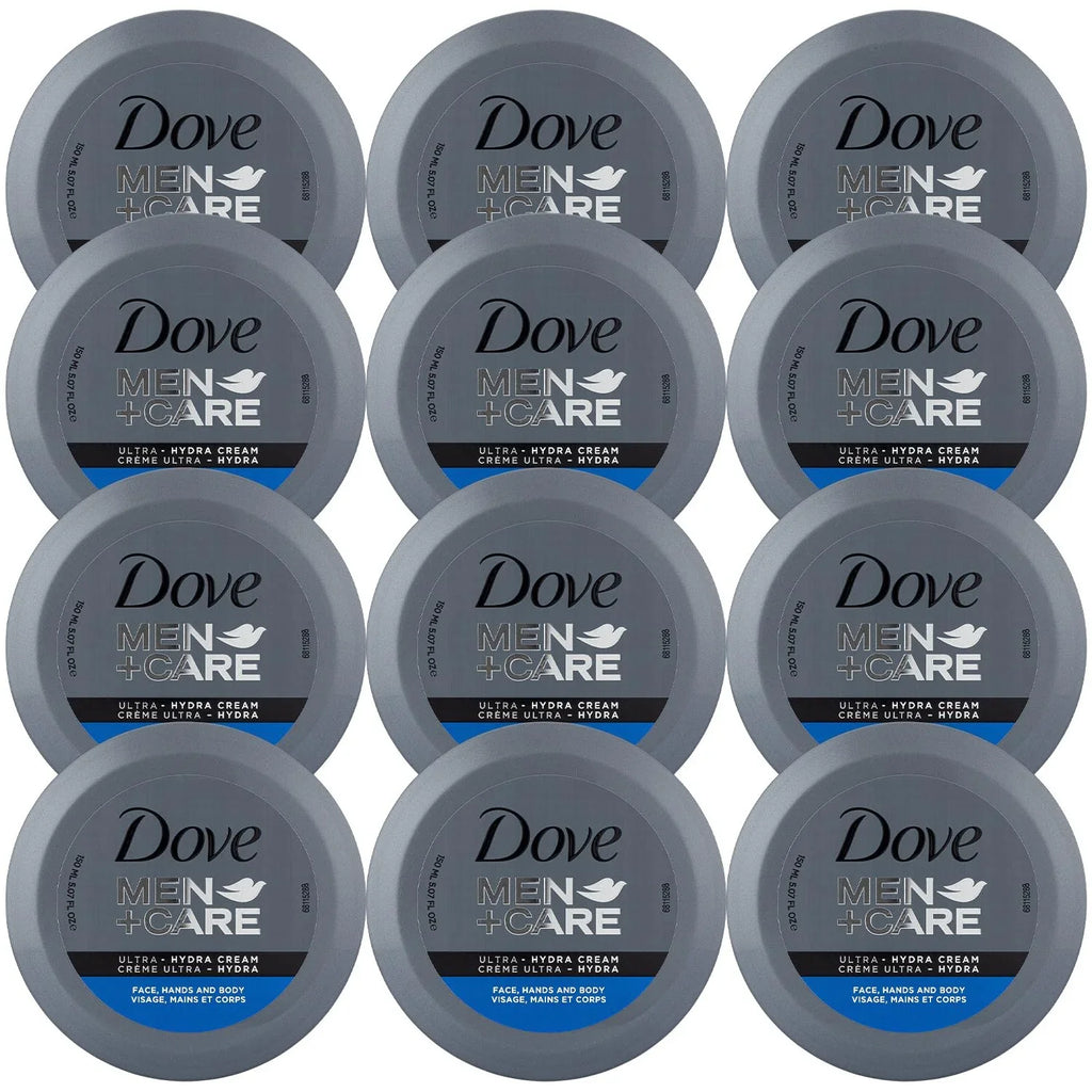 Dove Men+Care Ultra Hydra Cream Lotion, 3-In-1 Advanced Skin Care For Men, Face Cream, Hand Cream, And Body Lotion For Extremely Dry Skin, All Skin Types, 5.07 Fl Oz (Pack Of 12)