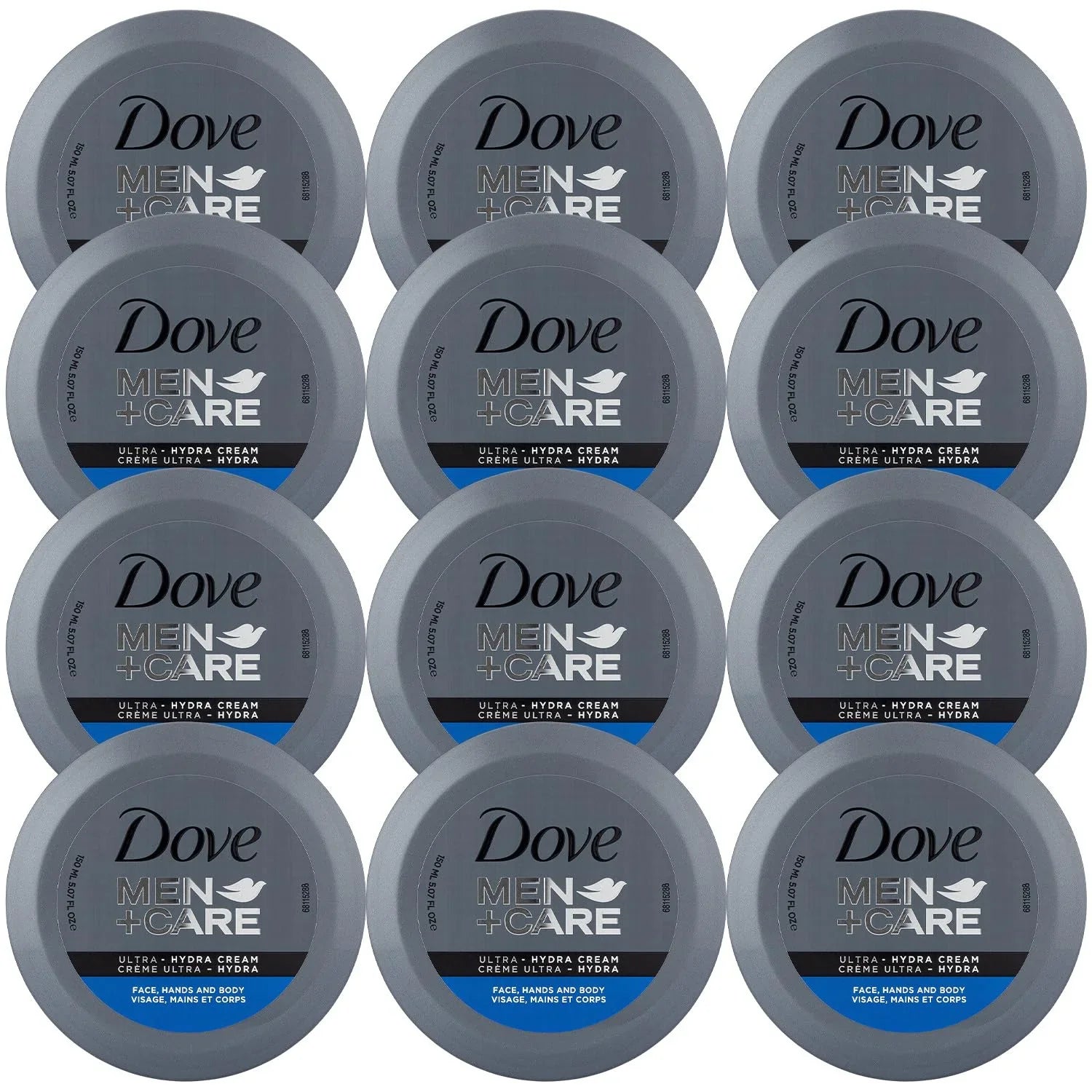 Dove Men+Care Ultra Hydra Cream Lotion, 3-In-1 Advanced Skin Care For Men, Face Cream, Hand Cream, And Body Lotion For Extremely Dry Skin, All Skin Types, 5.07 Fl Oz (Pack Of 12)