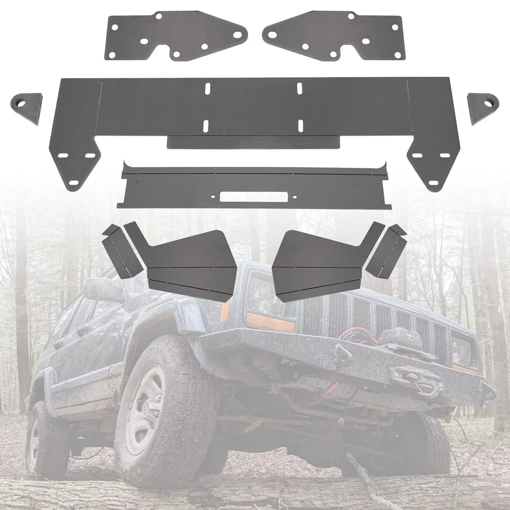 Front Bumper Bare Metal Kit for 1984-2001 Jeep Cherokee  Winch Mount Plate