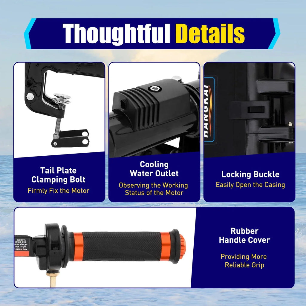 3.6HP 2 Stroke Outboard Motor,Trolling Boat Engine Motor for Fishing Aquaculture Outdoor Adventure Boat