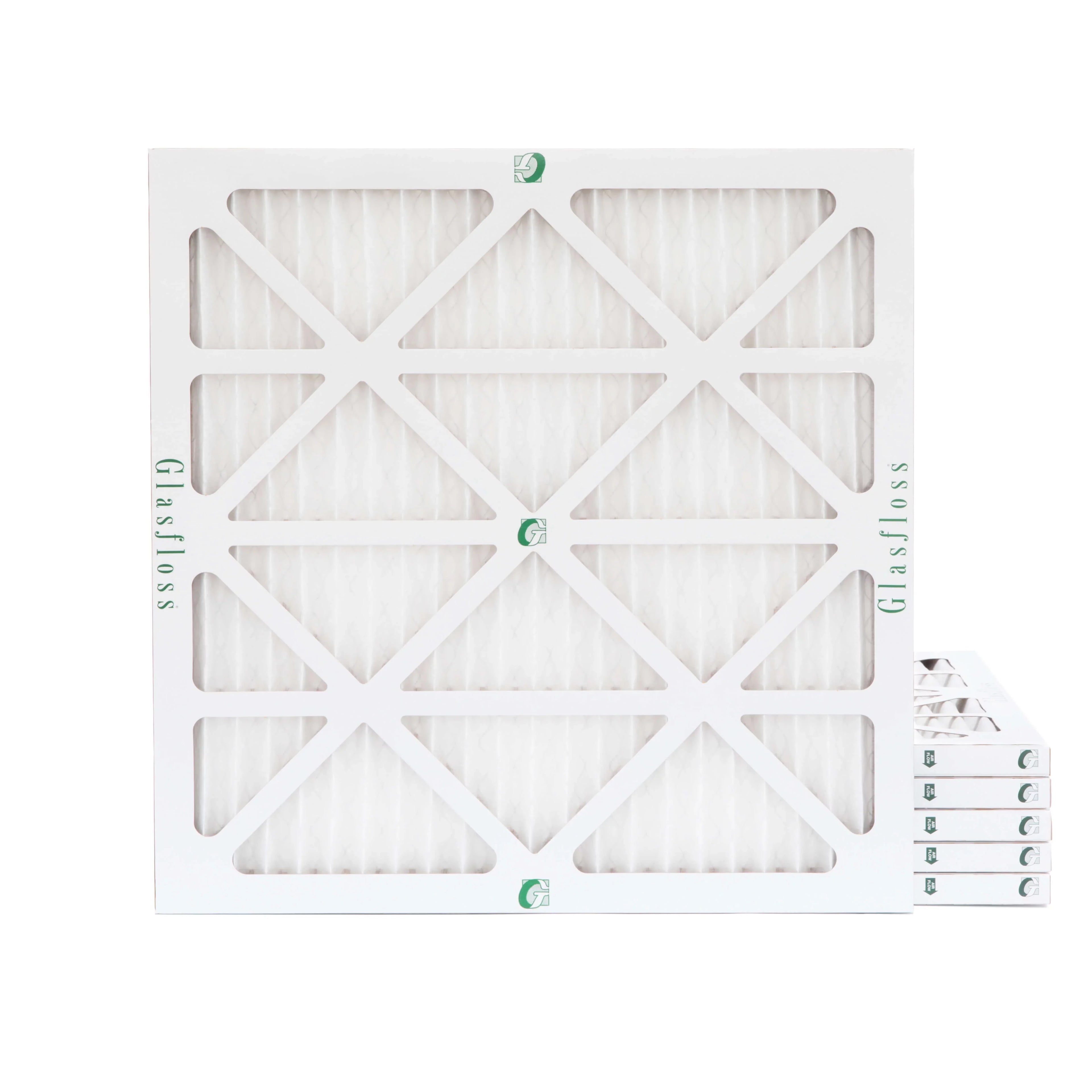 6 Pack of 16x16x1  10 Pleated Air Filters by Glasfloss. Actual Size: 15-1/2 x 15-1/2 x 7/8