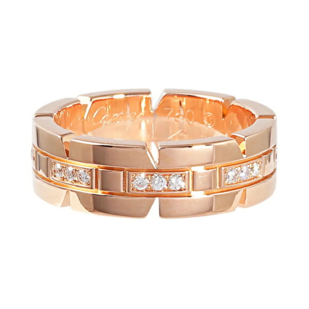 Pre-Owned Cartier Tank Française K18PG pink gold ring (Good)
