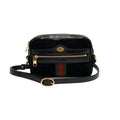 Pre-Owned  Gucci Ophidia Sherry Line  Hardware Suede Enamel Leather Genuine Mini Shoulder Bag Black (Good)