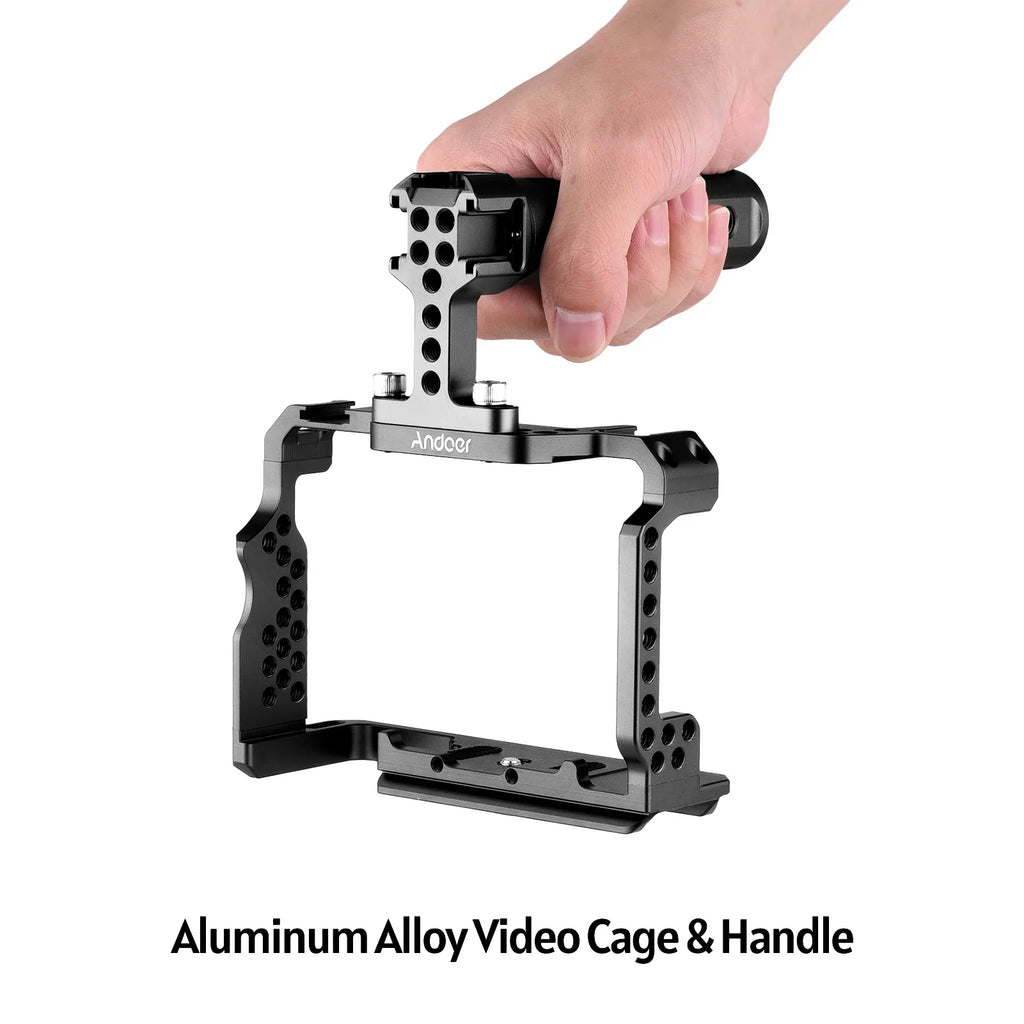 7299 Aluminum Alloy Cage Kit with Video Rig Handle Grip Replacement for Sony A7R / A7 / A7III