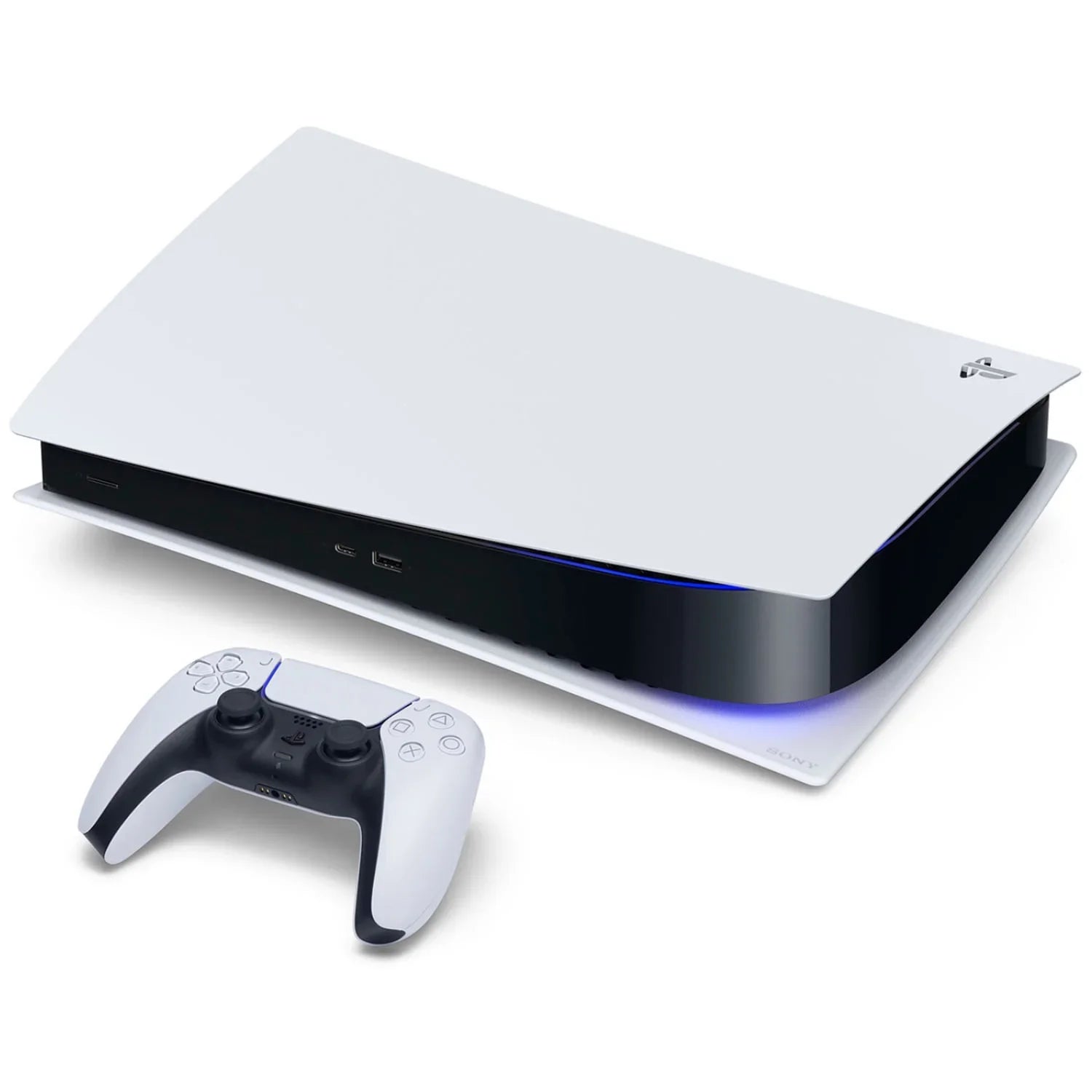 Sony Playstation 5 Disc Version Console with Extra Blue Controller, 1080p  Camera and Surge  Grip Kit With Precision Aiming Rings Bundle