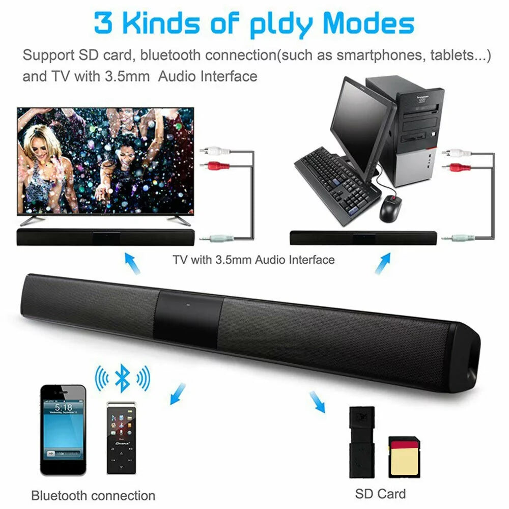 3D Portable Home Wireless Speakers System Soundbar Sound Bar Bluetooth Bluetooth V4.2  Sound Bar
