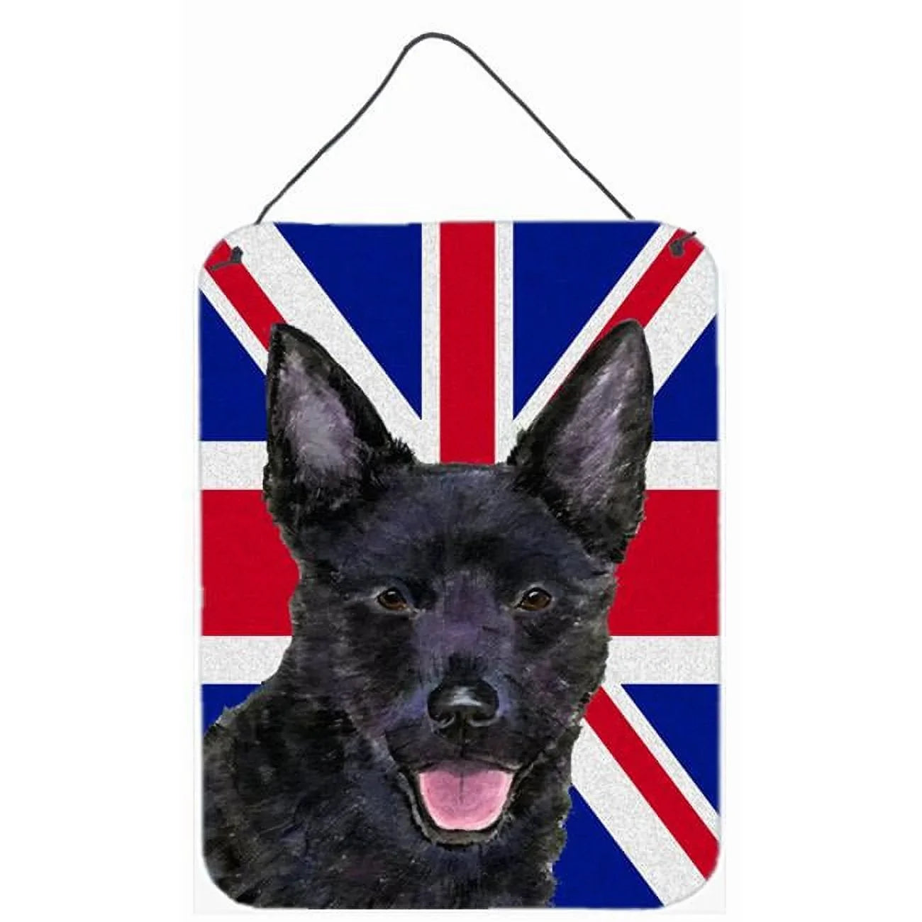 Australian Kelpie With English Union Jack British Flag Aluminum Metal Wall Or Door Hanging Prints