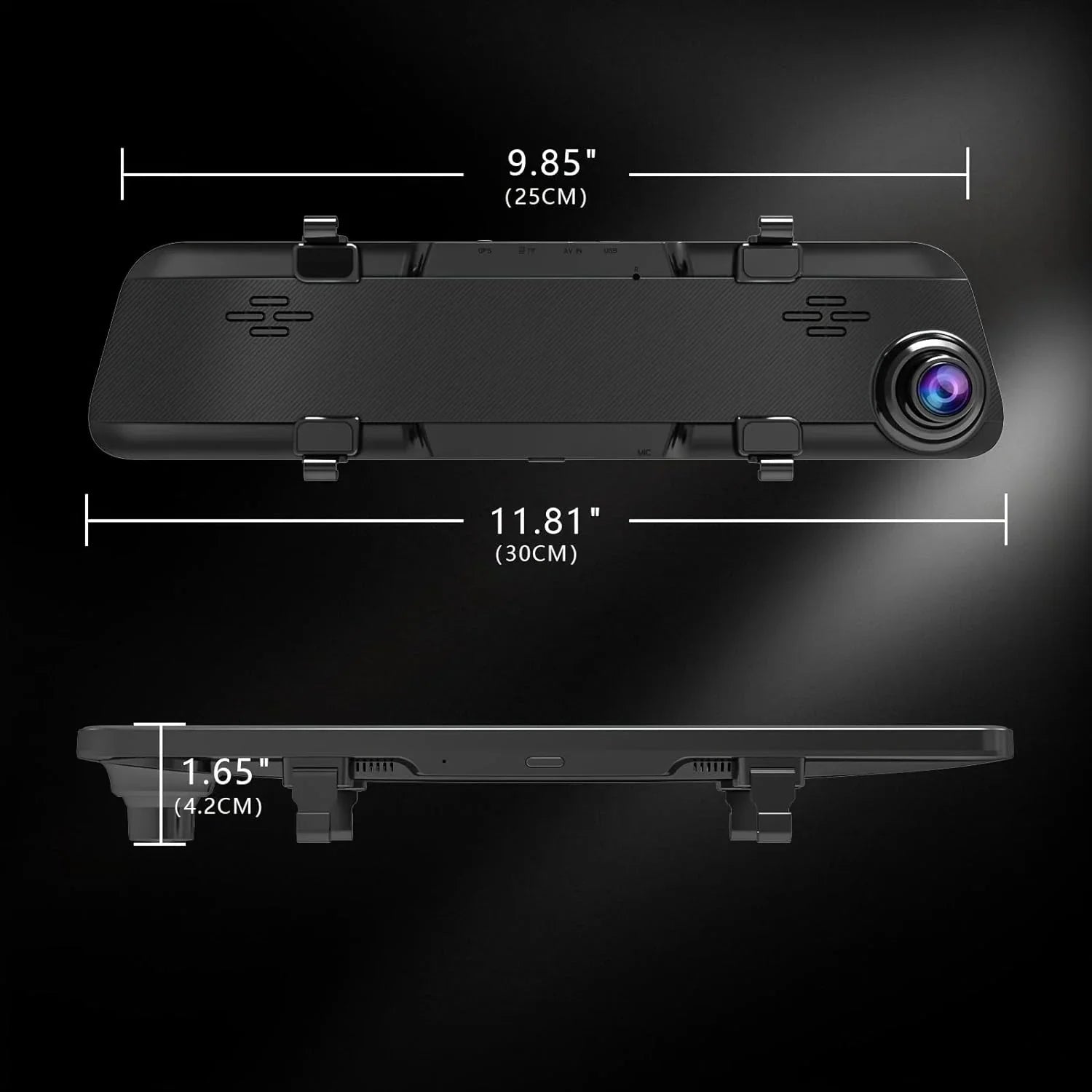 K17 Dash Cam 4K  12" Rear View Mirror Camera 2160P Ultra  Front and Rear Night Vision Parking Assistante 64GB Card