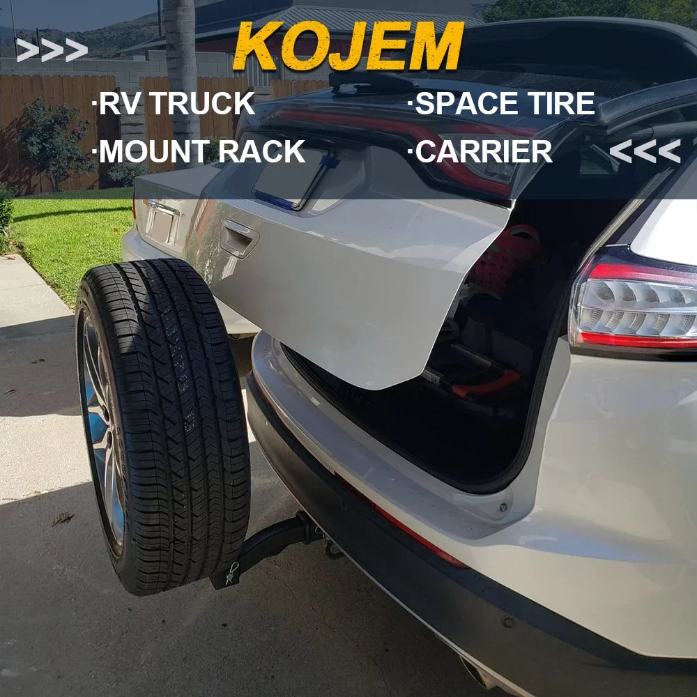 Universal Trailer Hitch Spare Tire Carrier Fits All 2" Receivers  Truck Car Tire Rack 24" High Hitch Spare Tire Mount