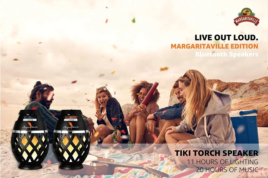 Margaritaville Portable Bluetooth Speaker, Black, MA112--2 Pack