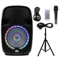 Seismic Audio -KP15BTH Active 15 Inch  Home Karaoke Bluetooth Party Speaker  System with Stand,  Lights, Microphone, Cable and Remote