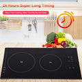 Induction Cooktop 2 Burner | 110V Vertical Electric Stove Top | Portable Ceramic Glass Countertop Induction Burner for Simmer, Steam, Slow Cook, Fry and Most Cookware
