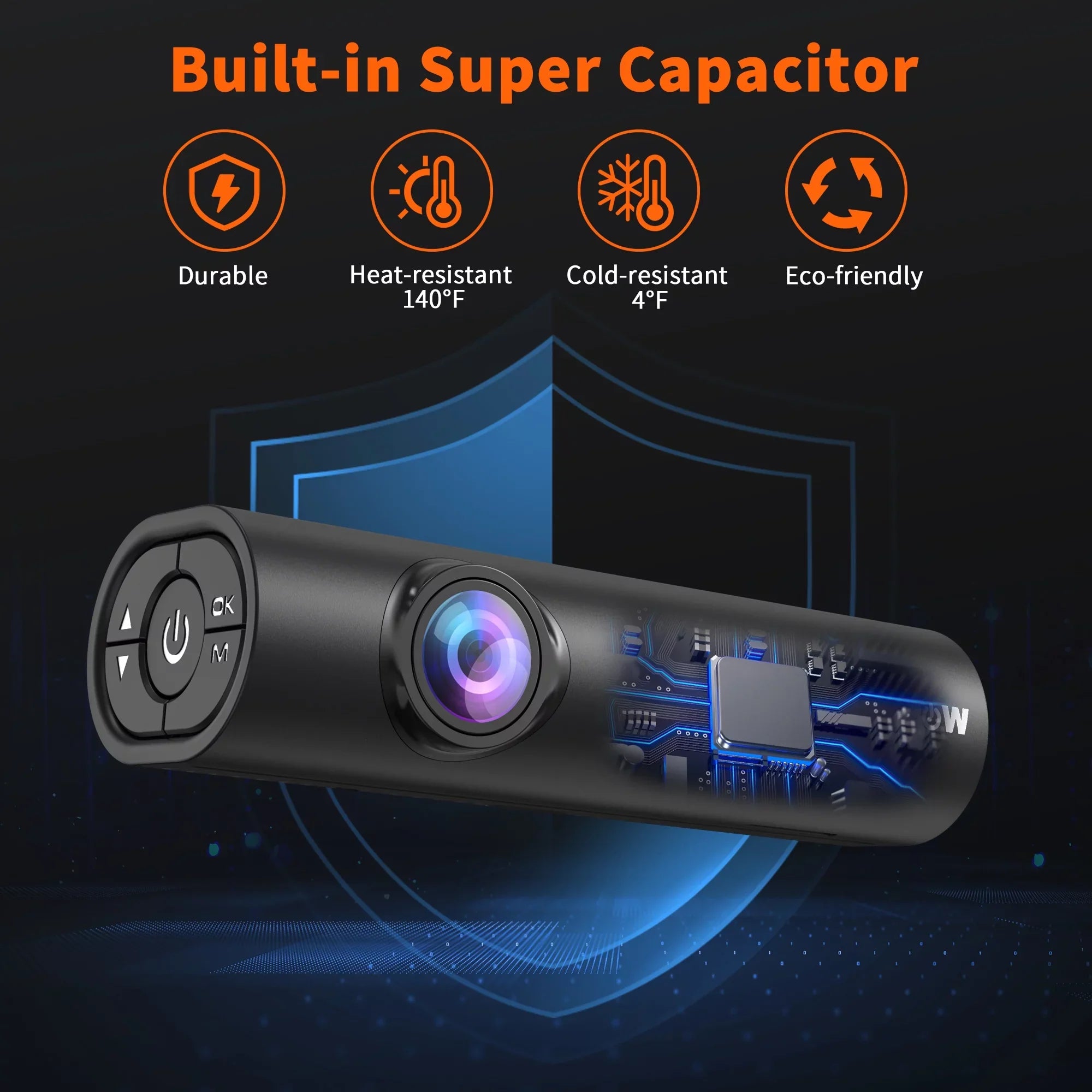 Dash Cam, 4K Dash Cam Front and Rear with Built-in , Car Camera with 1.47"  Screen, Night Vision, 170° Wide Angle, Super Capacitor, , 24H Parking Mode, Support 128GB Max