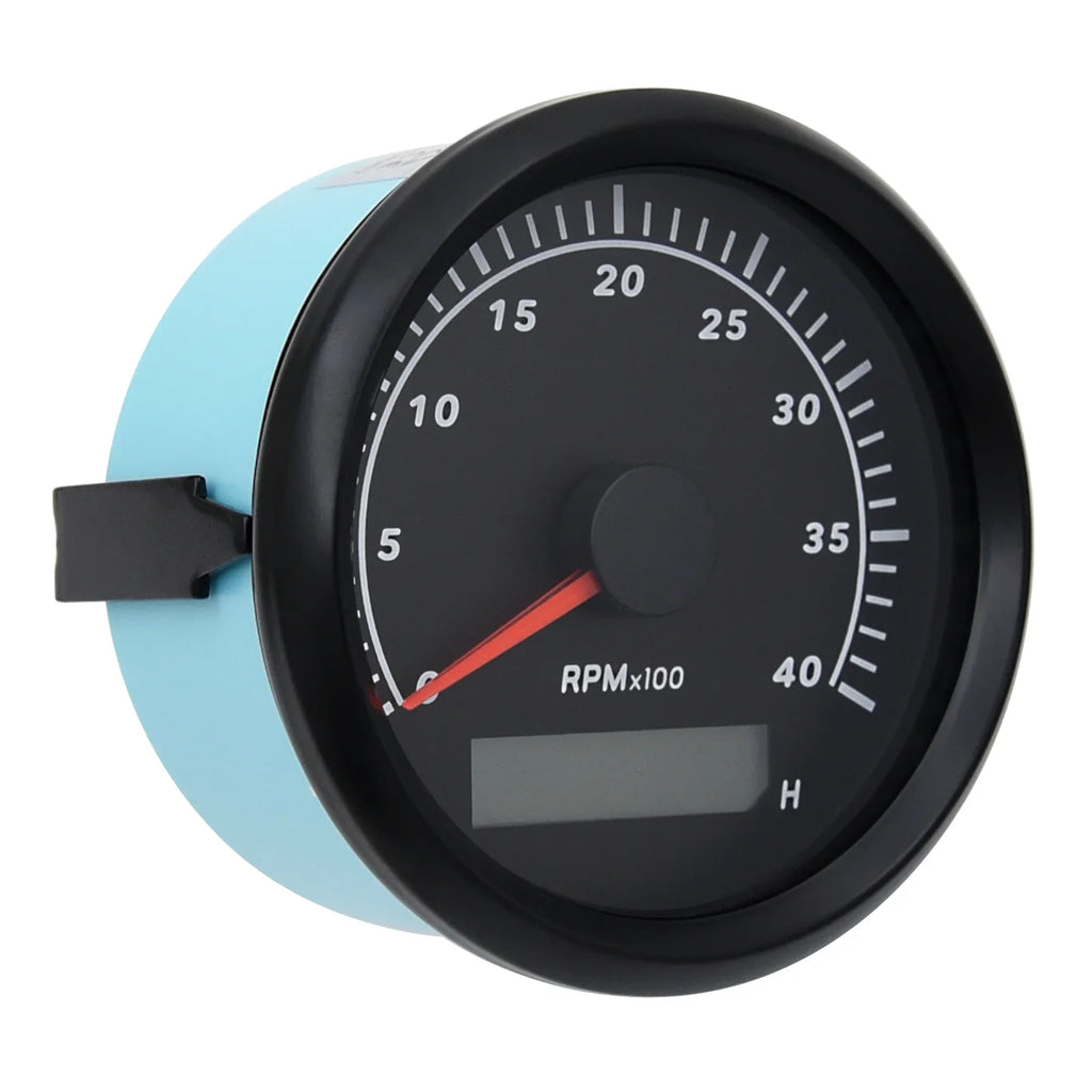 Geloo Marine Tachometer Hour Meter Waterproof Tachometer Gauge 0-4000RPM 85mm for Car Boat Truck