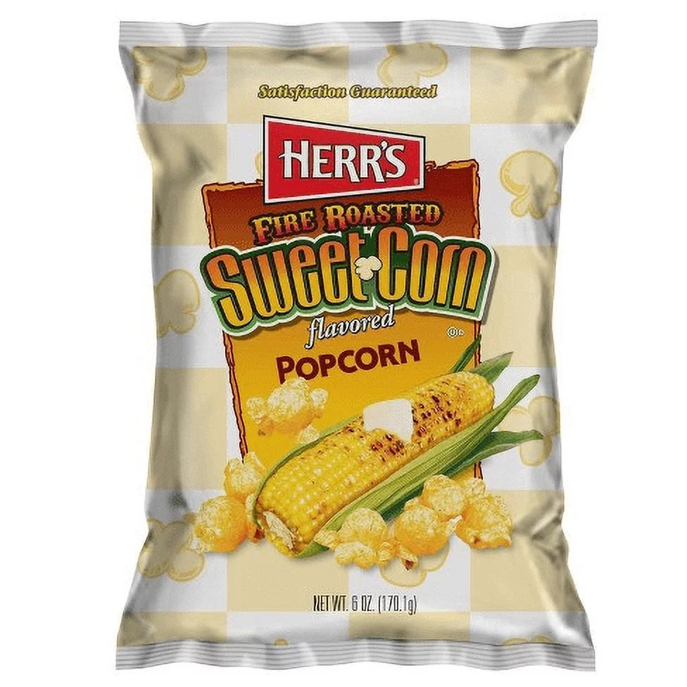 Herr's Fire Roasted Sweet Corn Popcorn 4-Pack- 6 oz. Bags