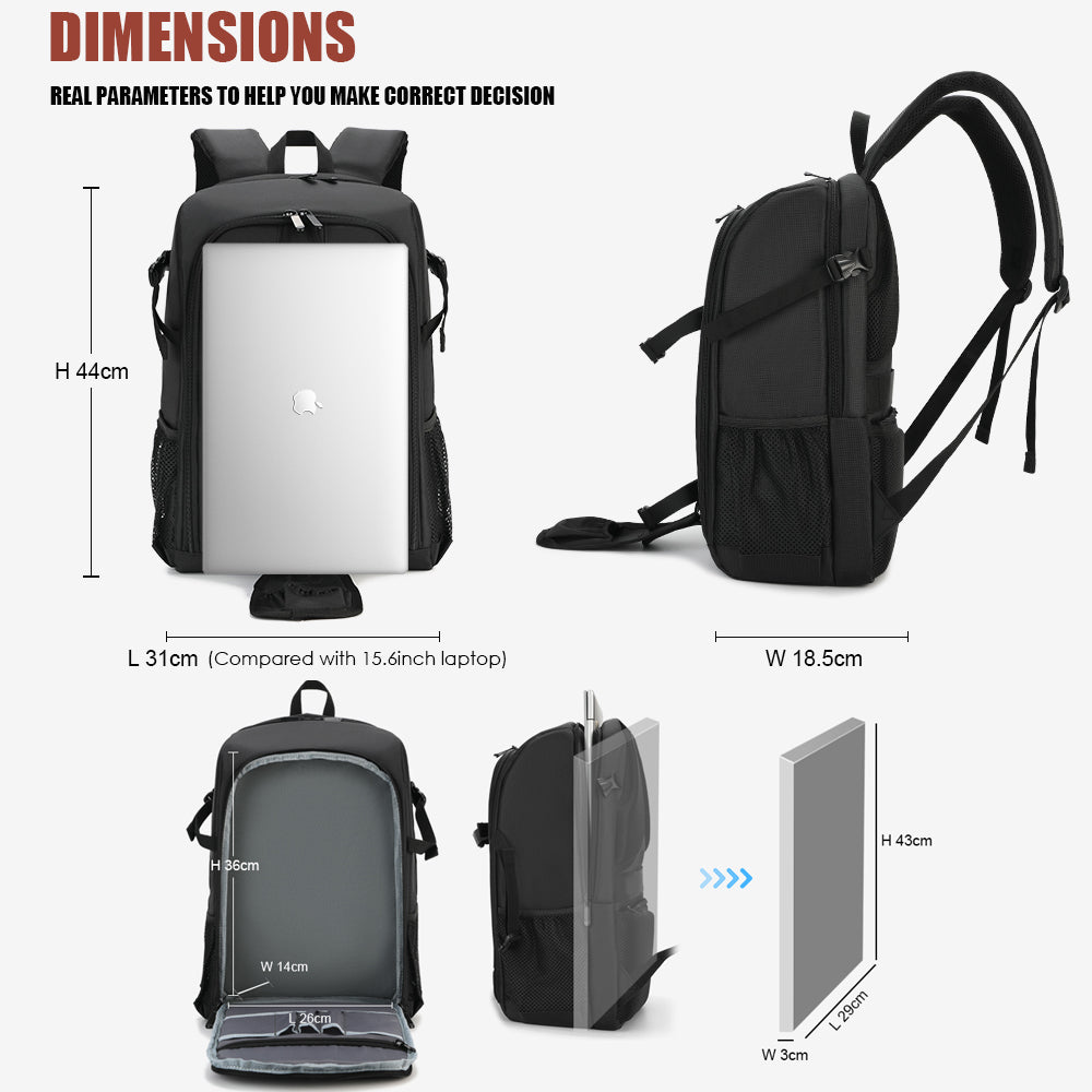 Big Capacity Photography Camera Waterproof Shoulders Backpack Video Tripod  Bag Drone Case w/ Rain Cover for Canon Nikon Sony Pentax