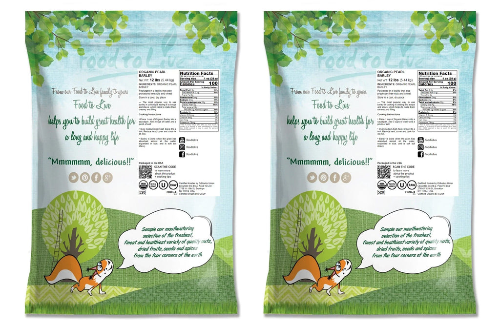 Organic Pearl Barley, 24 Pounds — Non-, Kosher, Raw, Vegan — by Food to Live