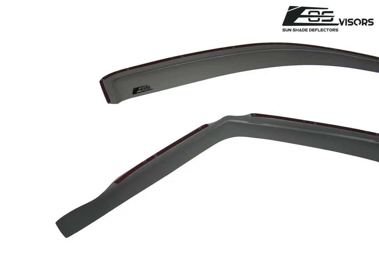 Extreme Online Store for 2009-2014 Ford F-150 Crew Cab |  Visors in-Channel Style Smoke Tinted Side Vents Window Deflectors Rain Guards