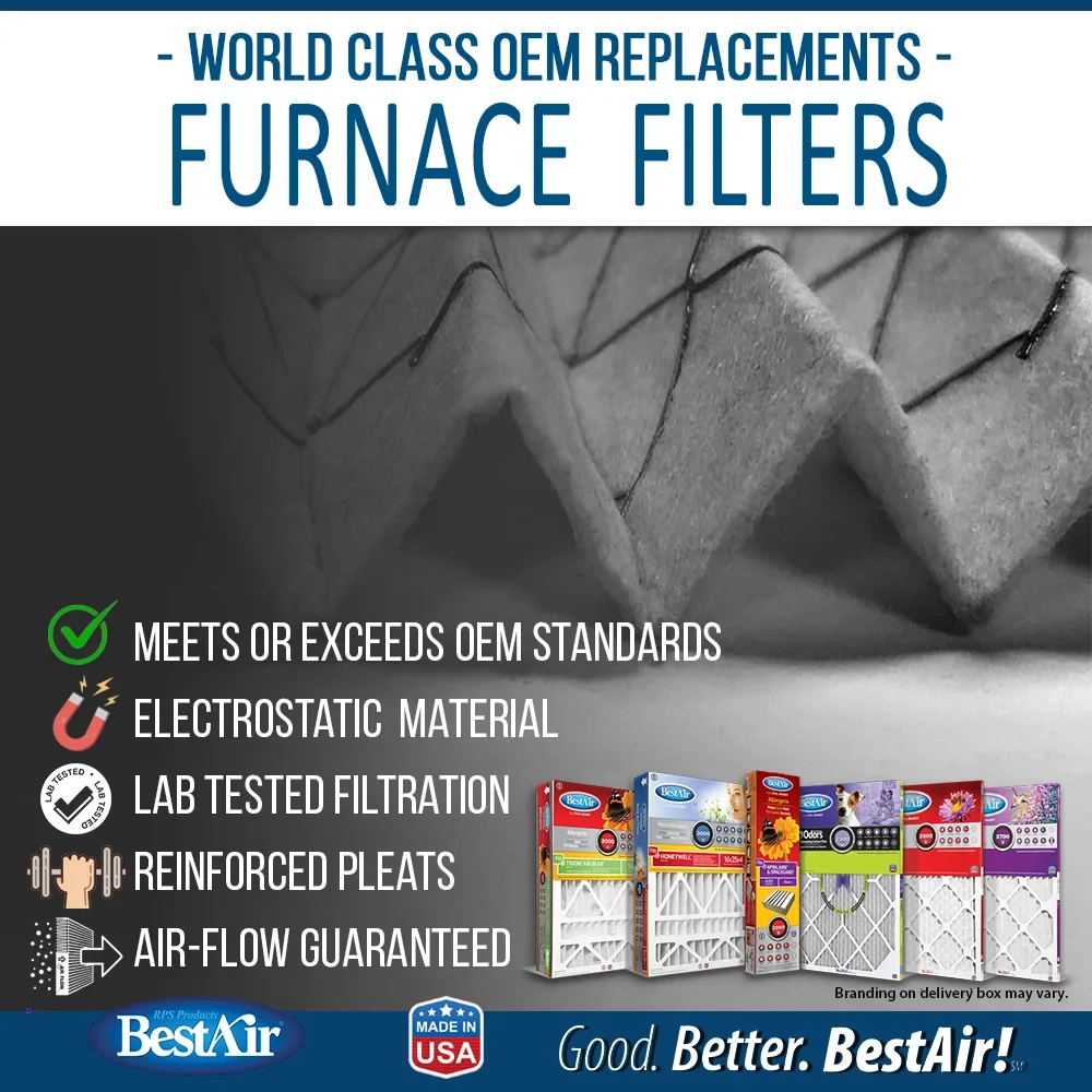 BestAir PFHW2025-11CR Carbon Infused Honeywell 20x25x4 Series 2500  11 Pet Filter