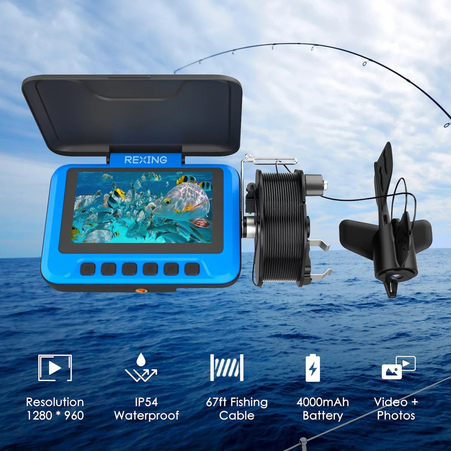 Rexing FC1 Underwater Fishing Camera w/ Winding Spool