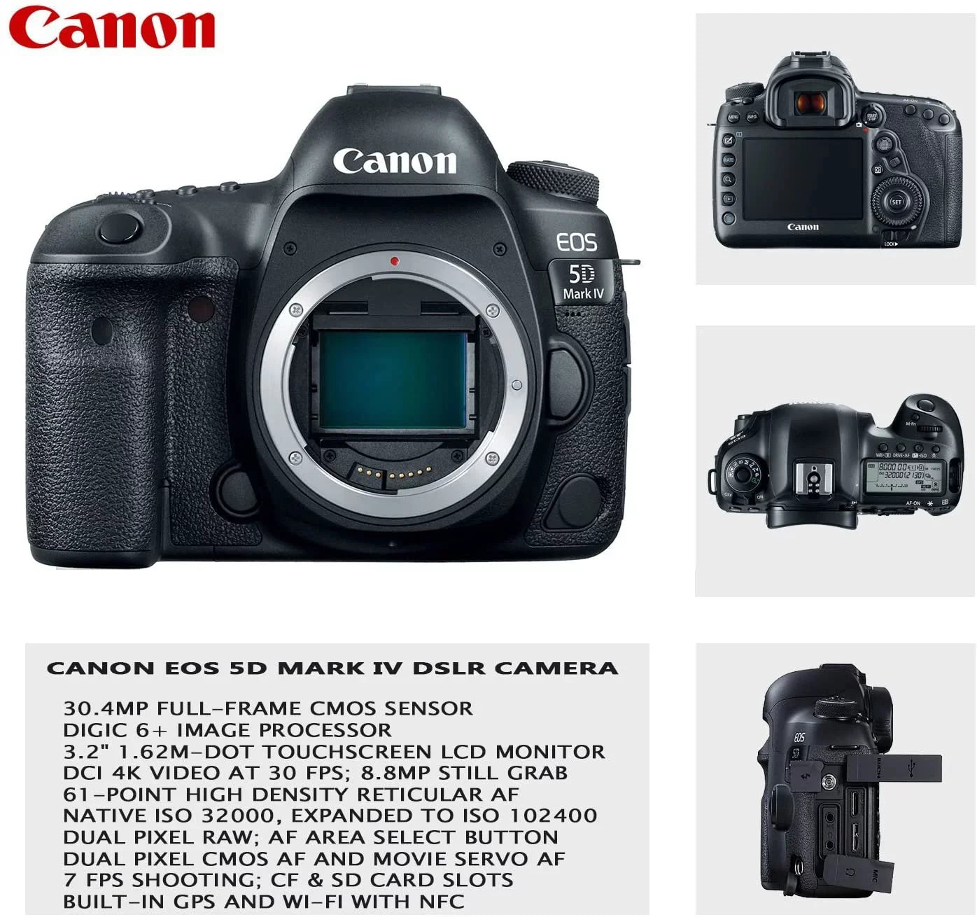 Canon  5d Mark   Camera Premium Video Creator Kit with Canon 24-105mm  Lens + Sony Monitor Series Headphones + Video  Light + 32gb Memory + Monopod + High End Accessory Bundle