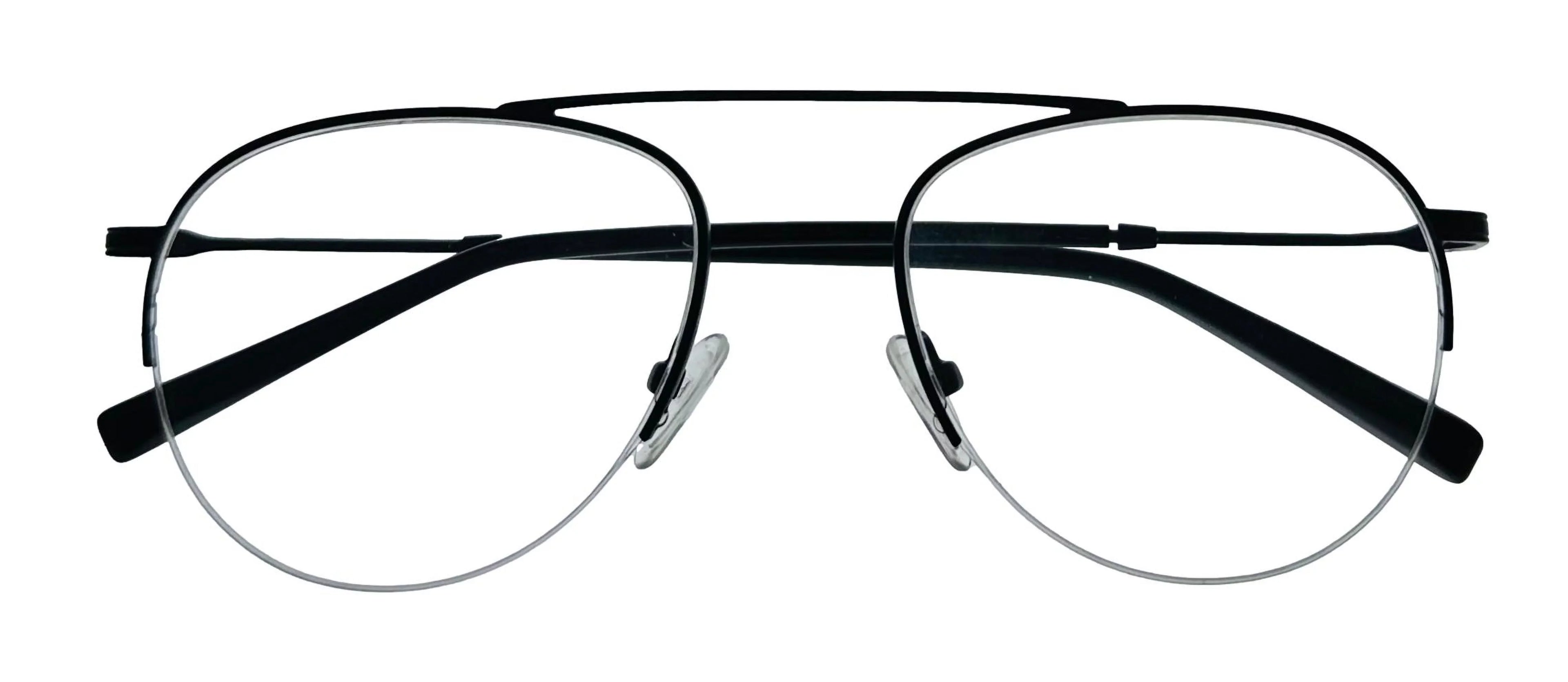 Jones New York Mens Matte Black Rimless Metal Eyewear Aviator Frame. J359. 53mm