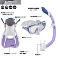 U.S. Divers Kalani Women's Snorkeling Set  (Purple-White) s/m