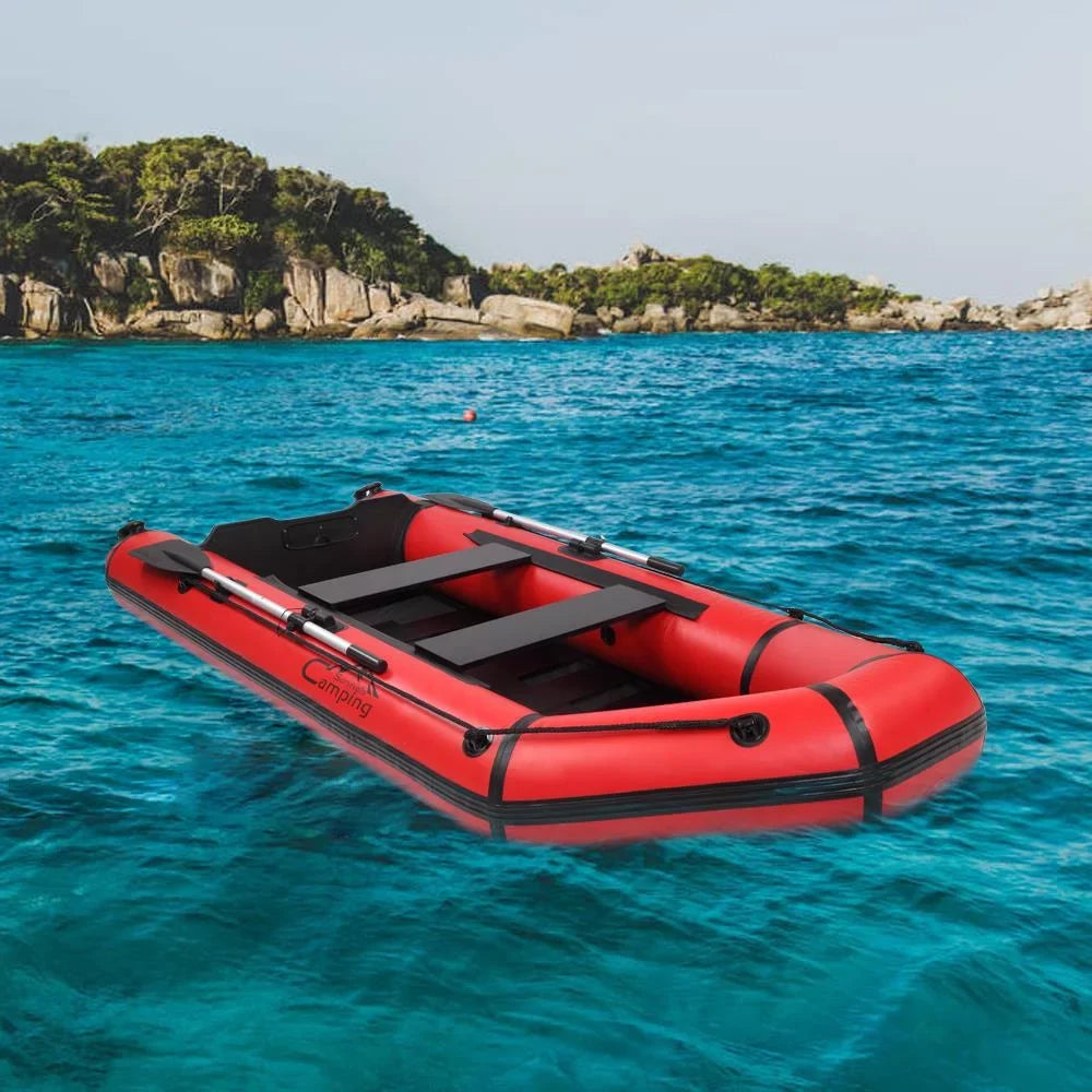 Campingsurvivals 10ft  Inflatable Fishing Assault Boat Red