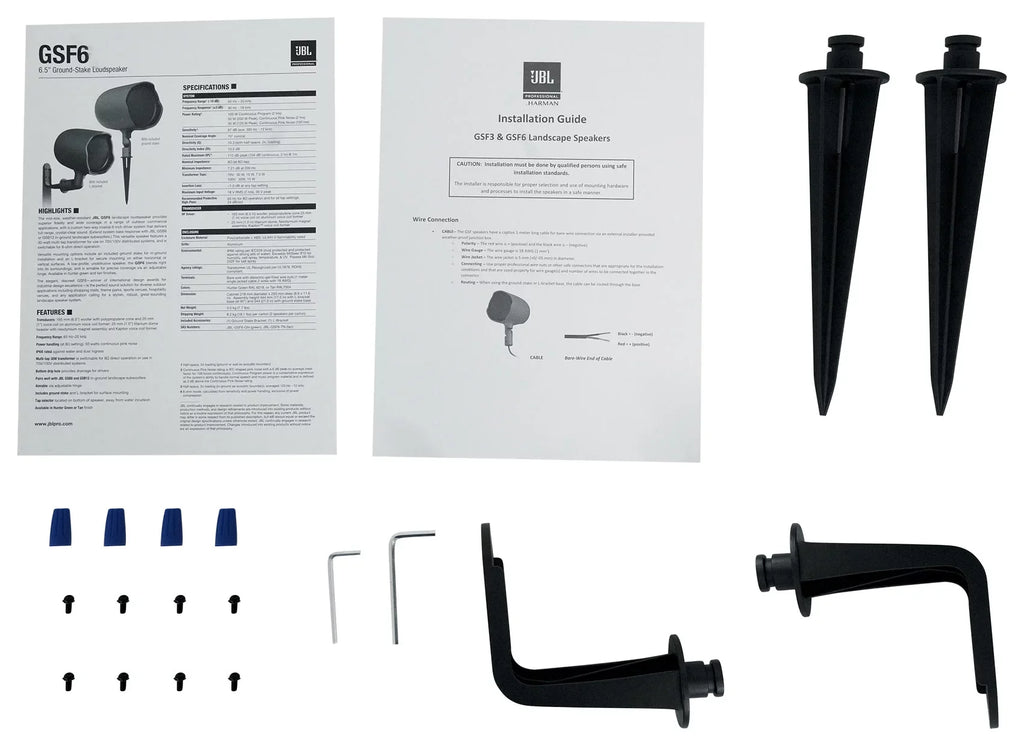 (16)  GSF6- 6.5" Landscape Ground Stake/Wall 70v Commercial Speakers+Amp