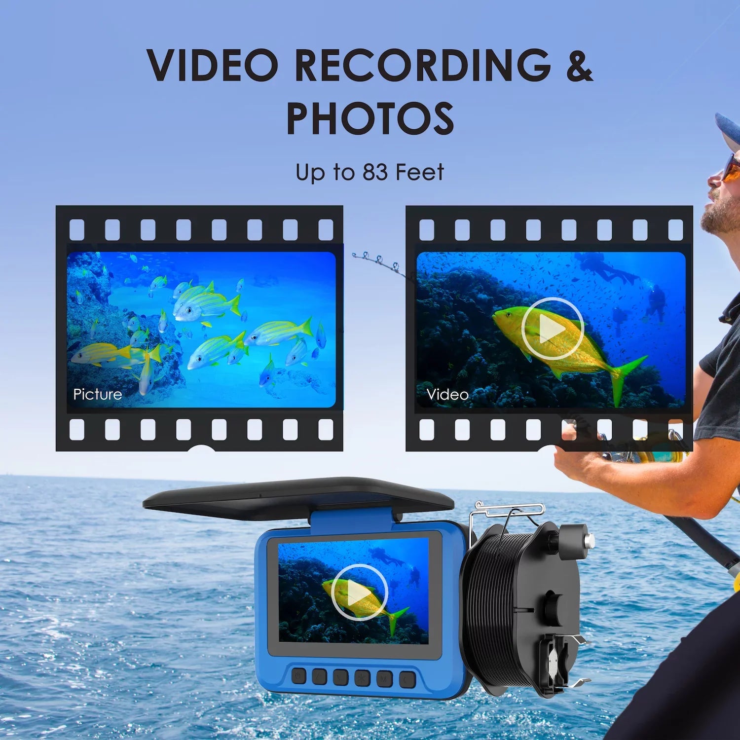 Rexing FC1 Underwater Fishing Camera w/ Winding Spool