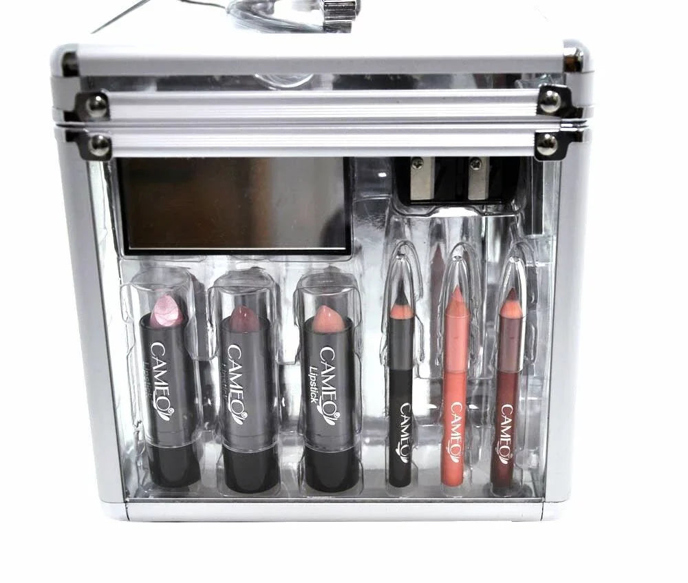 Cameo Carry All Trunk Professional Makeup BeautyMakeup Gift Set Kit with Reusable Aluminum Case