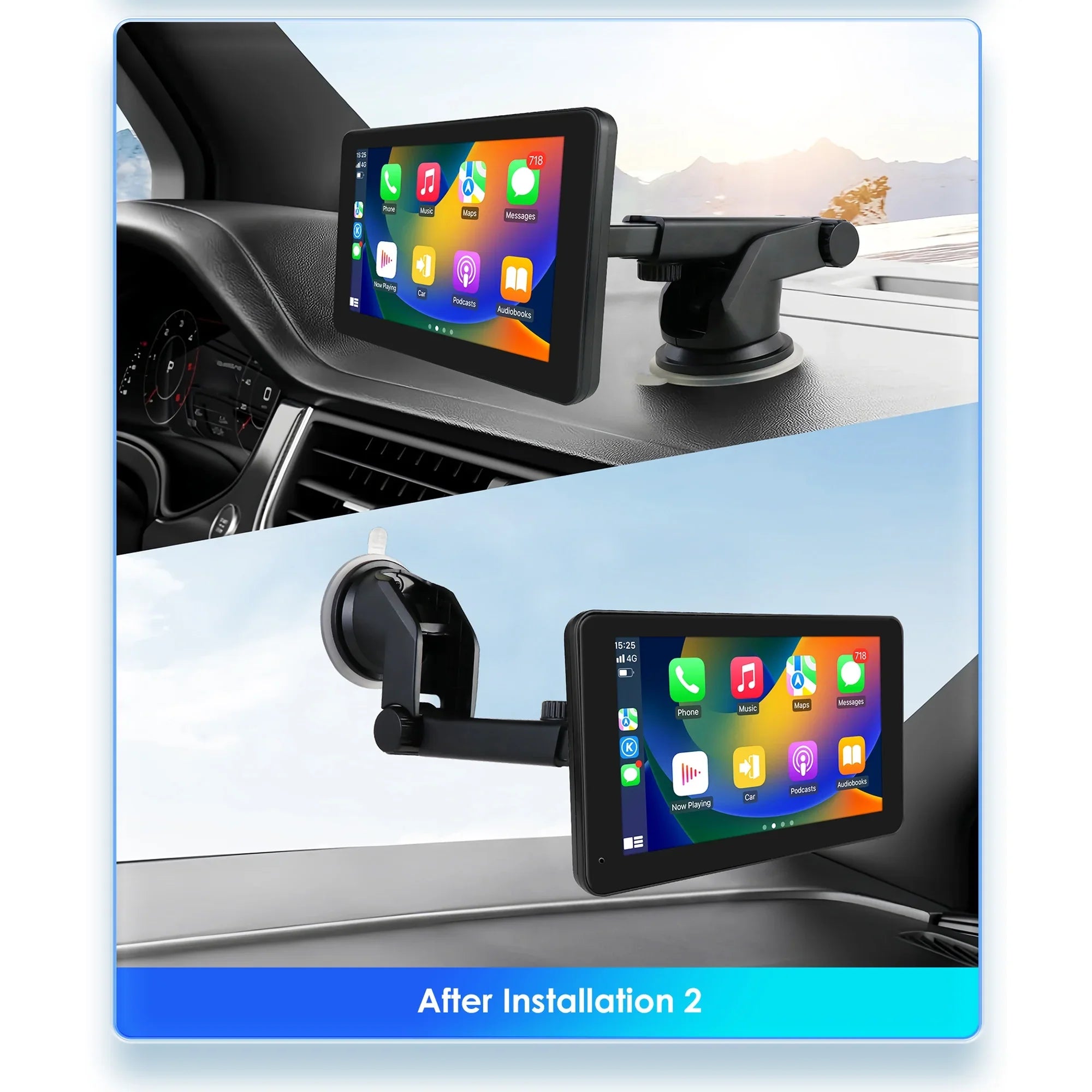 Navigation Apple Carplay   Car Radio Stereo Head Unit 7" Touchscreen 360° Adjustable Portable Mirror Link Android Auto Monitor Player
