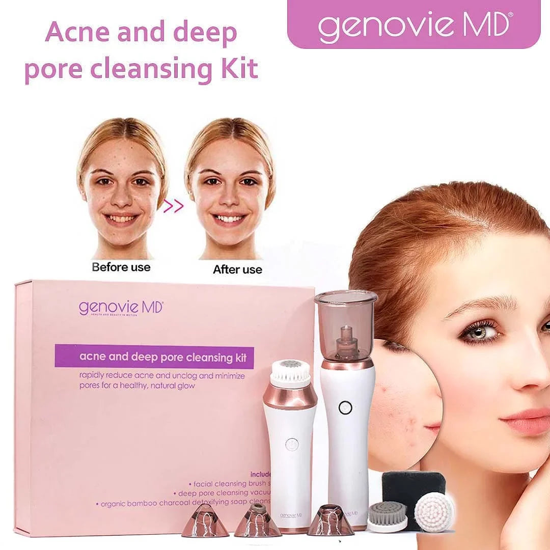 Genovie  Acne and Deep Pore Cleansing Kit for Face, Acne Remover, Blackhead Remover, Facial Skin Treatment, Vacuum Suction