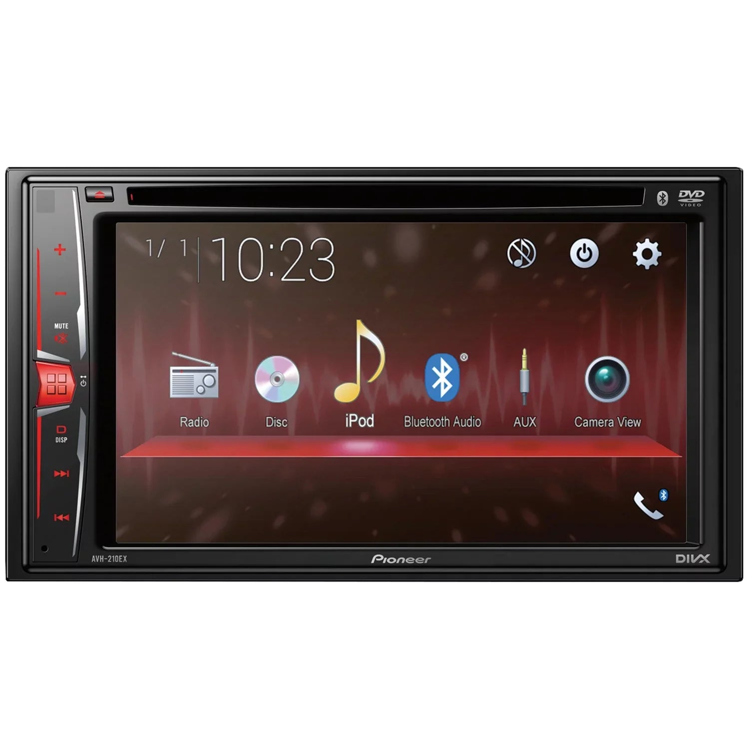Pioneer -210EX 6.2" Double- In-Dash Car Stereo  Receiver with Bluetooth