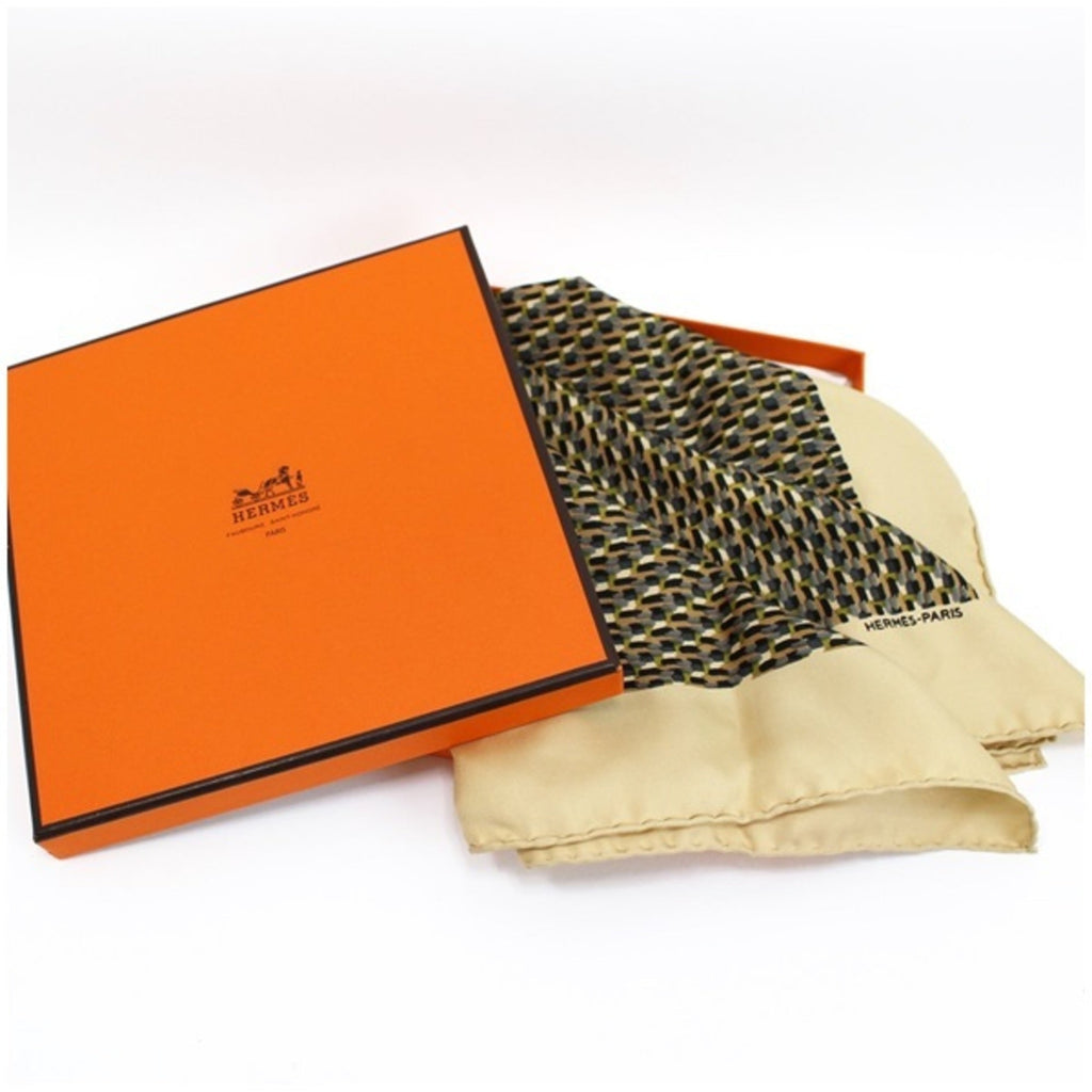Pre-Owned Hermes Scarf Muffler Carre 45 Gaurosh Beige  Women's (Good)